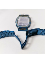 New Ice Blue Camouflage Watches and Bezel for 5600 GWM5610 GW5000 316L Stainless Steel Watch Strap and Cover with Tools