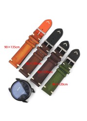 Handmade strap vintage leather man watch band 18mm 20mm 22mm 24mm hand stitching stainless steel buckle high quality