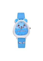 New leisure fashion cartoon dial children's watch different color strap girls beautiful quartz watch