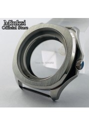 Miuksi 40mm Silver/Black Sapphire Crystal Watch Case Fit NH35 NH36 ETA2824 2836 Miyota8215 821A Mingzhu DG2813 3804 Movements