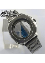 Miuksi 40mm Watch Silver Case Sapphire Crystal Fit NH35 NH36 ETA2824 2836 Miyota 8205 8215 821A Mingzhu DG2813 3804 Movement