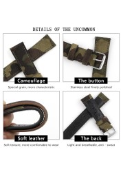 Camouflage Suede Leather Watch Strap Band 18mm 20mm 22mm 24mm Watchband for Watch Accessories Bracelet