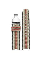 Yopo Replacement Strap for B-URBERRY BU7600 | 7601 | 7602 Canvas Wristband Fashion Plaid Nylon Bracelet 22mm