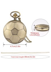 2022 new arrivals football ancient style face personality big pocket watch ball chain with chain men sport quartz watches