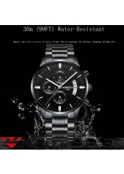 NIBOSI Men's Watch Waterproof Casual Luxury Brand Quartz Military Sports Watch Men Business Wristwatch Relogio Masculino