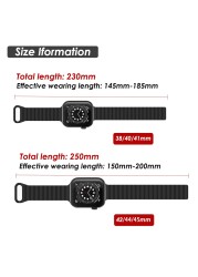 Soft Silicone Magnetic Band For Apple Watch 5 4 3 6 7 41 45mm Rubber Wristbands For iWatch SE Series 44 40 42mm 38mm Sport Loop