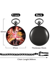 Custom fashion men's pocket watch with thick chain animation personality style high-end quartz watches Valentine's Day best gift