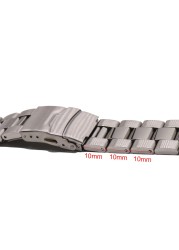 Rolamy 22mm Top Luxury 316 Steel Solid Curved End Solid Links Replacement Watch Band Strap Bracelet Double Push Clasp For Seiko