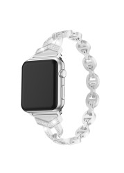 الفاخرة باند لآبل ووتش Series6 5 4 3 2 1 SE الماس الفولاذ المقاوم للصدأ حزام ل IWatch 38 40 مللي متر 42 مللي متر 44 مللي متر أشرطة ساعات يد سوار