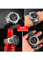 For Casio G-Shock Watch Men's Steel GST-B400-1A Stainless Steel Heart Convex Watchband New Watchband Modified Wrist Watch