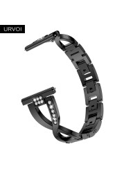 URVOI Band for Galaxy Watch Active Double X Strap Stainless Steel Fold Over Clasp with Zircon Quick Release Wrist Pins 42 46mm