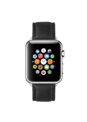 أحزمة جلدية فاخرة لساعة apple watch series 6 5 4 3 2 SE ، إكسسوارات iwatch 38 4042 44 مللي متر