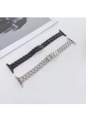 Fashion Luxury Band for Apple Watch Series 6 5 4 3 2 1 Se Stainless Steel Watch Bands for iWatch 38 40 42mm 44mm Strap Bracelet