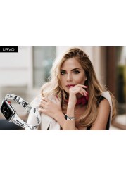 URVOI حلقة من جلد ل أبل ساعة سلسلة 7 6 SE 5 4 3 حزام ل iwatch 41 45 مللي متر T ثقب زهور مطبوعة المعصم النساء الفرقة