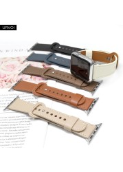 URVOI Leather Strap for Apple Watch Series 7 6 SE 5 4 3 Breathable Sports Strap Fold Pin Buckle Modern Design for iWatch 41 45mm