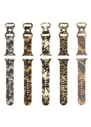 Camouflage series strap for Apple watch band 44mm 40mm 45mm 41mm 38mm 42mm korea silicone smartwatch iWatch serie 7 3 4 5 6 SE