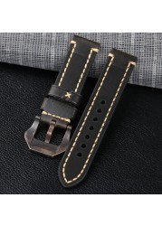 Handmade Bronze Submarine Buckle Watchband 22 24 26mm Brown Blue Black Suitable for BAM Bronze Watch Men Bracelet