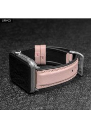 URVOI Leather Strap for Apple Watch Series 7 6 SE 5 4 3 Feel Comfortable Soft Touch Pin Buckle Suitable for iWatch 40 41 44 45mm