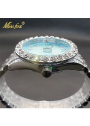 Relogio Masculino Luxury Original Diamond Watch for Male Unique Blue Dial Couple Watches Calendar Waterproof Quartz Watches