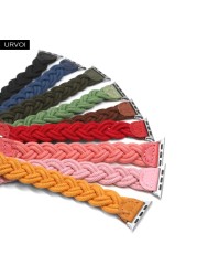 URVOI Braided Band for Apple Watch Series 7 6 SE 5 4 321 Woven Nylon Strap for iWatch Stretchable Replacement Classy Design 40mm