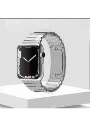 Metal stainless steel strap for apple watch 7 6 5 4 45mm 41mm 44mm 40mm high-end smart watch wristbands for iwatch 3 2 42mm 38mm