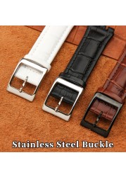 Genuine Leather Watch Strap For Swatch YCS YAS YGS Pin Buckle 17mm 19mm Female Watch Band Blue Red Black Accessories Watchband