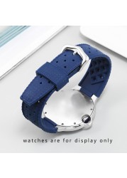 Replacement strap for chain blue balloon waterproof silicone strap 20x12mm 22x14mm soft rubber bracelet with pin buckle