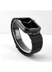 Carbon Fiber Strap for iWatch Series 7 6 SE 5 4 for Apple Watch Band 45mm 41mm 44mm 40mm 42mm 38mm Surface Watchbands