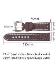 Cowhide Leather Band Watch Bracelet 20mm 22mm 24mm For Huawei Samsung Galaxy Watch 4 3 Strap Brown Black Green Coffee Watches