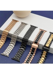 Metal Strap for Apple Watch Band 44mm 42mm 40mm 38mm 41mm 45mm Stainless Steel Bracelet for iWatch Series 7 6 SE 5 3 Accessories