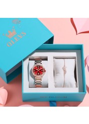 OLEVS Watch for Women Waterproof Diamond Luminous Quartz Women Watch Set Stainless Steel Rose Gold Luxury Top Brand Wrist watch