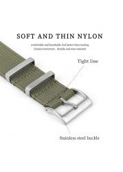 New Ribbed NATO Strap Nylon Watch Band 20mm 22mm Braid Ballistic Fabric Watch Strap Military Watch Band Watch Accessories