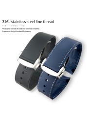 20mm 22mm 19mm 21mm Curved End Rubber Watch Band fit for HUAWEI GT 2 3 Pro Omega Longines Hydroconquest Seiko SKX Silicone Strap