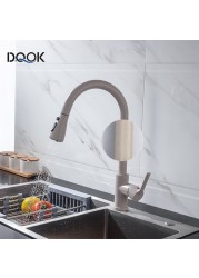 Blacked Kitchen Faucet Single Handle Pull Down White Kitchen Tap Single Hole Brushed Nickel Water Faucets Mixer Tap