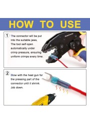 Haisstronica 330pcs #10 Marine Grade Heat Shrink Fork Connectors , 22-10 Gauge Tinned Copper Crimp Connectors Fork Terminals