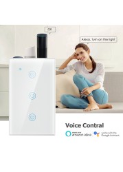 Alexa Smart Switch US/Brazil Tuya Control Works with Google Home Voice Control WiFi Smart Life Home Touch Switch Need Neutral