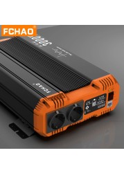 FCHAO 6000W Pure Sine Wave Inverter 12V 24V to 220V 110V Power Converter LCD Display Voltage Converter Car Accessories UPS