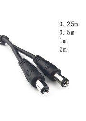 DC Power Cable Adapter Connector, 5.5 x 2.1mm Male to 5.5 x 2.1mm, Male