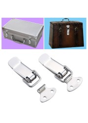 J107 Cabinet Boxes Hardware Spring Loaded Latch Catch Toggle Hasp 46*21 Mild Steel Hasp for Sliding Door Window Simple