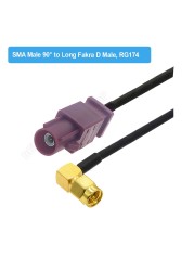 RAL4004 Male/Female Fakra D to SMA Male Right Angle RG174 Cable Adapter GSM Antenna Extension Cord RF Coaxial Pigtail Jumper