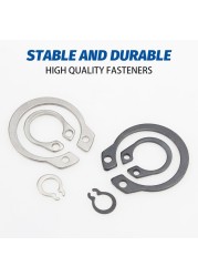 480pcs External Retaining Circlips C Clip Washers Snap Retaining Ring Stainless Steel Alloy 5-19mm Circles Set for Shaft