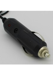 Car Cigarette Lighter 5.5*2.1mm Plug Cigar Power Connector Fused With LED Light With 1.5m Cable Wire End Caps