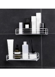 Bathroom Shelf Shower Wall Mount Shampoo Storage Holder With Suction Cup No Drilling Kitchen Storage Bathroom Accessories