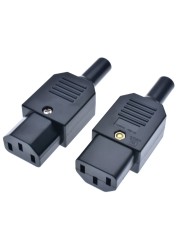 IEC-Socket Straight Cable Connector, 16 A, C13 C14, 250V, 3-Pin Power, Black