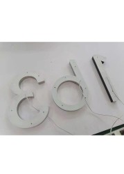 Metel 3D LED House Numbers for Crafts Outdoor Waterproof Home Hotel Door Plates Stainless Steel Address Sign