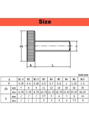 304 stainless steel flat head knob thumb screw GB835 knurled large head round adjust bolt advertising screw M3 M4 M5 M6