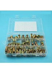 Threaded Insert Nuts Zinc Alloy Thread for Wood Insert Nut Flange Hex Drive Head Furniture Nuts Wood Insert Tool Kit