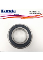 Kande 6210RS 1pc ABEC-5 6210 2RS Single Row Deep Groove Ball Bearing 50x90x20mm High Quality 6210RZ