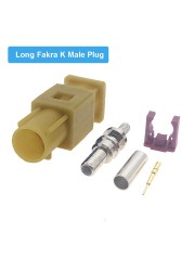 2pcs Grey-Fakra K Connector Male/Female Wire Connector RAL7031 RF Coaxial Soldering Connectors for RG316 / RG174 Cable Bevotop