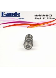 Kande Bearings F689 ZZ 10pcs ABEC-1 F689ZZ F689-2Z Miniautre F689 Ball Bearing F8x6x5mm F689-2Z